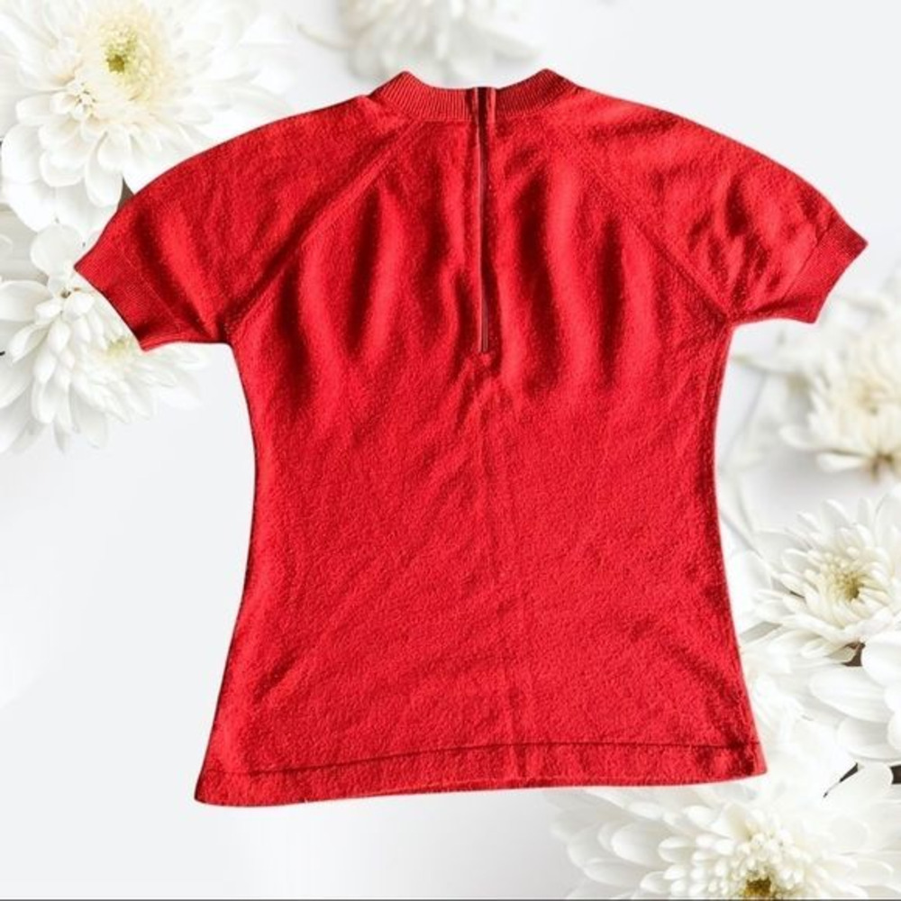 Vintage Talbott Travler short sleeve sweater Top‎ Orange size 36 Small